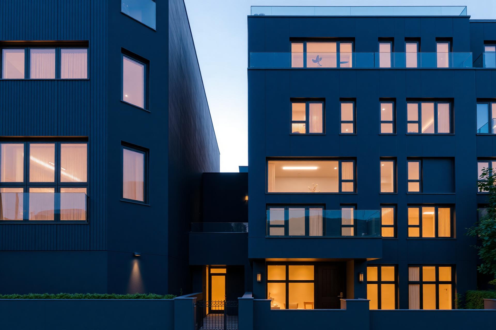 Luxury residential property at dusk